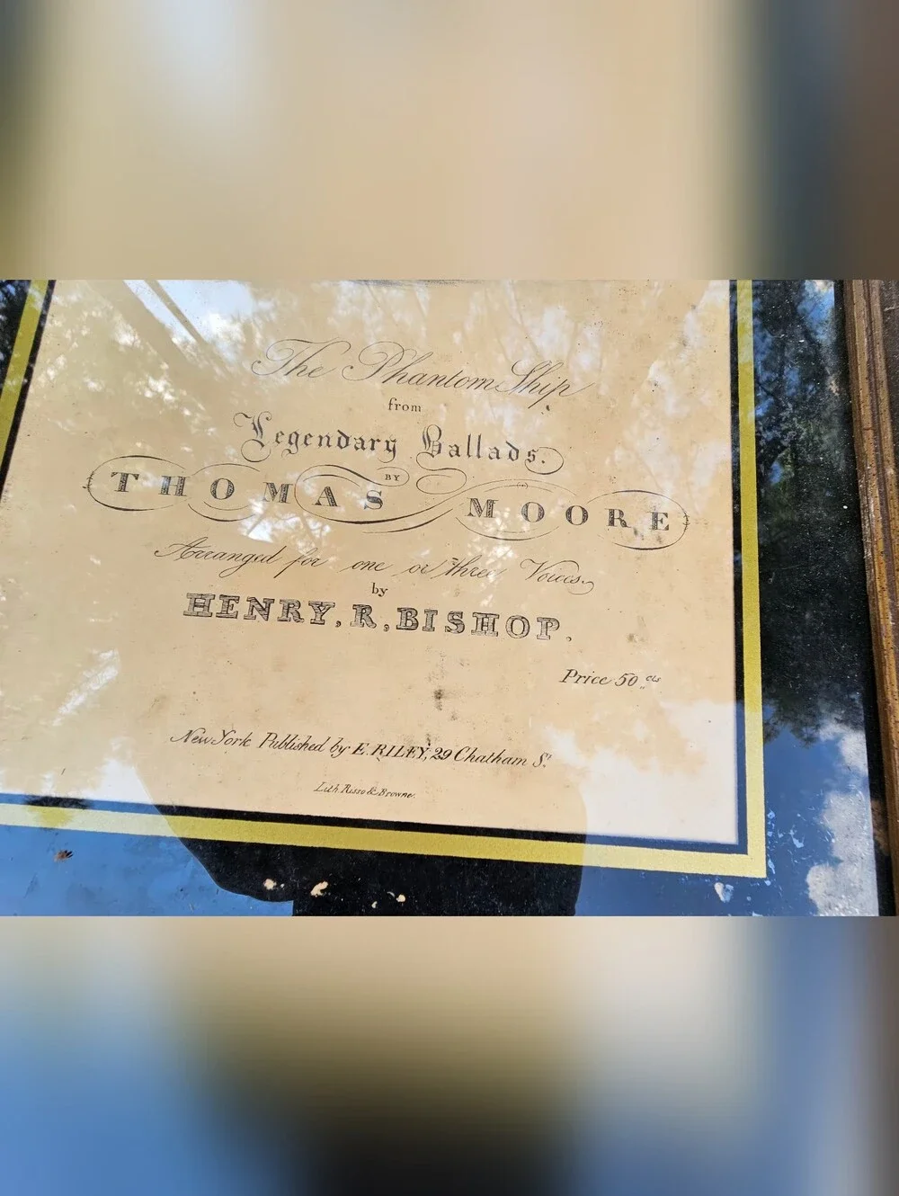 rare piece of antique 19th-century sheet music titled 